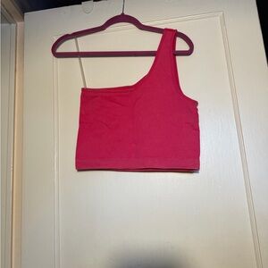 Target Pink One-Shoulder Crop Top